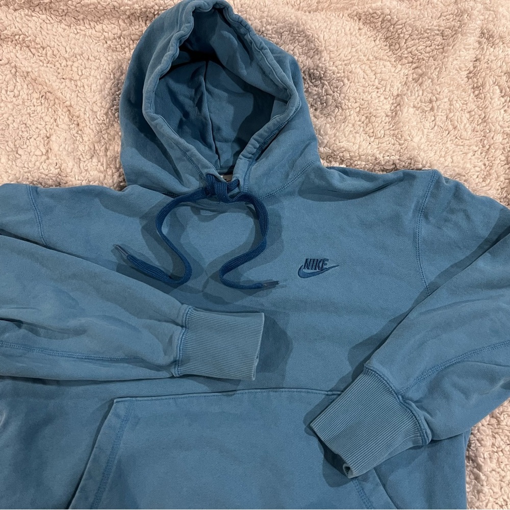 Nike Hoodie Sweatshirt Heavyweight Classic Fleece, hard to find blue! Medium